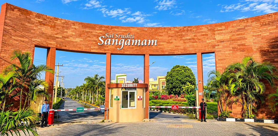 Sai Srushti Sangamam entrance gate in Hosur